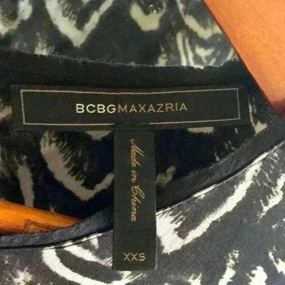 BCBGMaxAzria Grey & Black High-Low Silk Dress - Picture 4 of 8